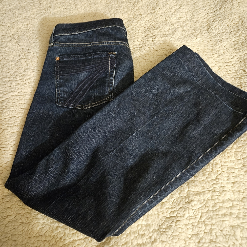 7 For All Mankind Dark Blue Flare Jeans